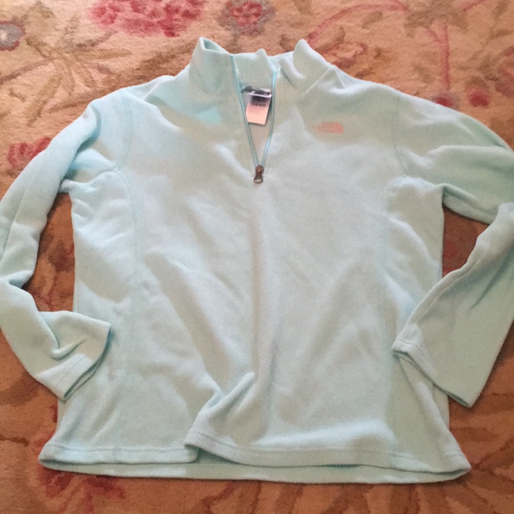 Light blue north face 3/4 zip